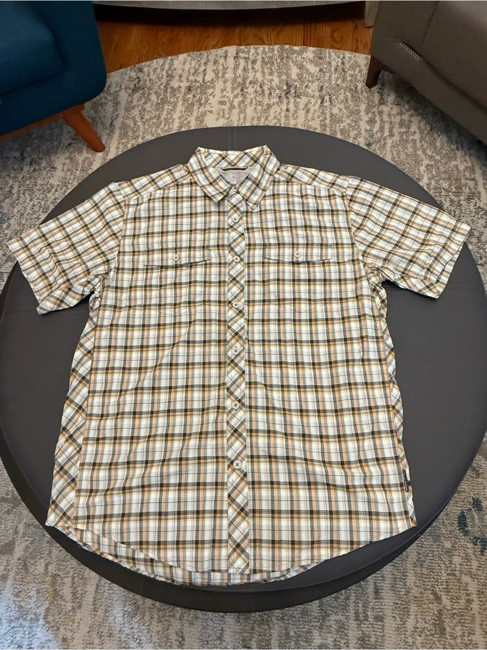 Royal Robbins Men’s L Plaid Button Down Nylon Shirt